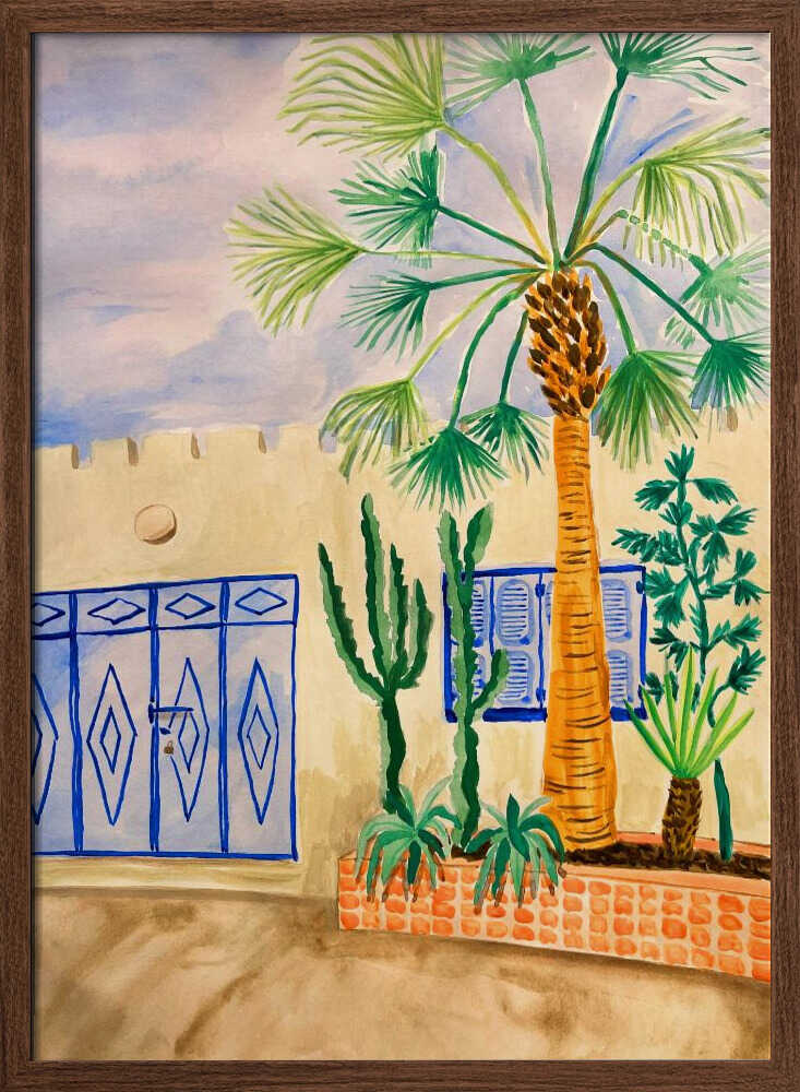Blue Gate Oasis Garden - Stretched Canvas, Poster or Fine Art Print - I Heart Wall Art - Poster Print, Canvas Print or Framed Art Print