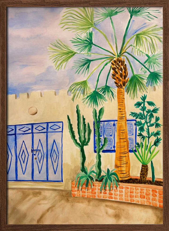 Blue Gate Oasis Garden - Stretched Canvas, Poster or Fine Art Print - I Heart Wall Art - Poster Print, Canvas Print or Framed Art Print