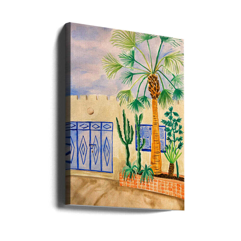 Blue Gate Oasis Garden - Stretched Canvas, Poster or Fine Art Print - I Heart Wall Art - Poster Print, Canvas Print or Framed Art Print