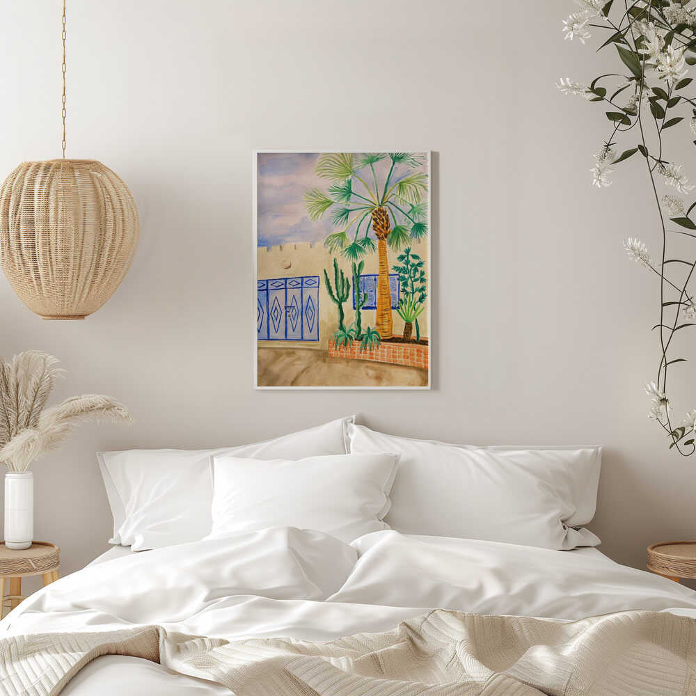 Blue Gate Oasis Garden - Stretched Canvas, Poster or Fine Art Print - I Heart Wall Art - Poster Print, Canvas Print or Framed Art Print