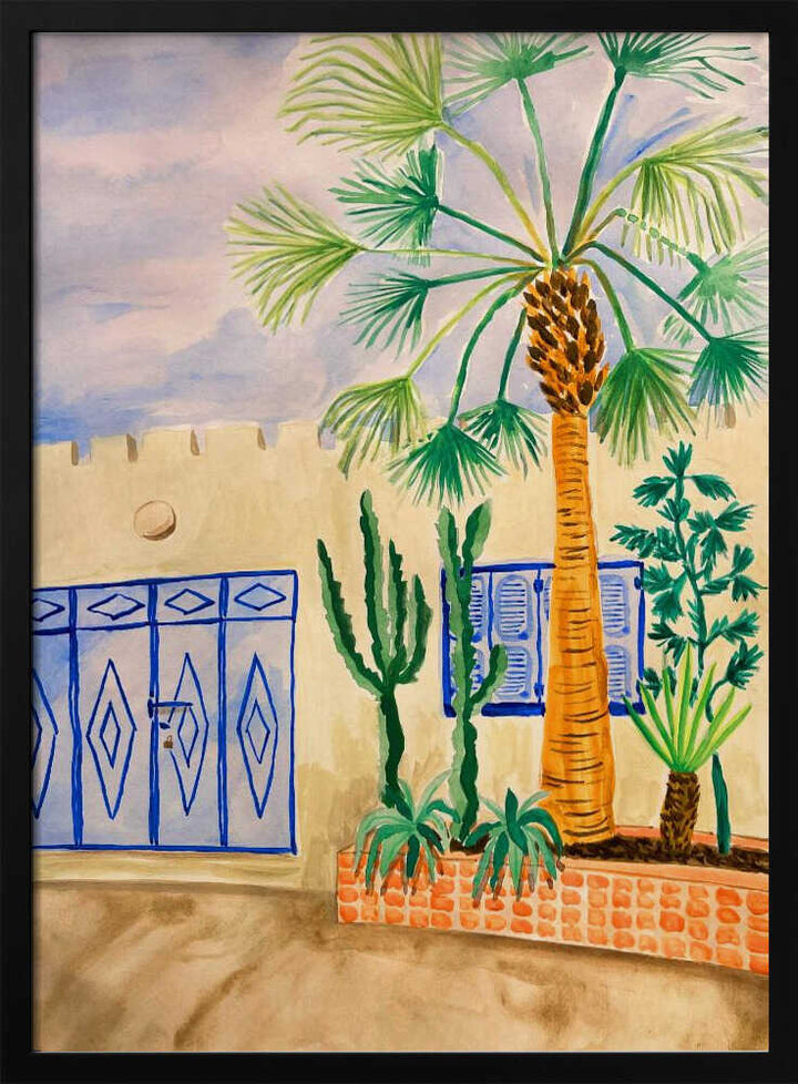 Blue Gate Oasis Garden - Stretched Canvas, Poster or Fine Art Print - I Heart Wall Art - Poster Print, Canvas Print or Framed Art Print