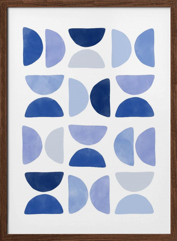 Blue Geometric Dance - Stretched Canvas, Poster or Fine Art Print - I Heart Wall Art - Poster Print, Canvas Print or Framed Art Print