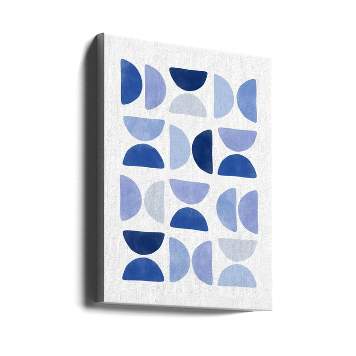 Blue Geometric Dance - Stretched Canvas, Poster or Fine Art Print - I Heart Wall Art - Poster Print, Canvas Print or Framed Art Print