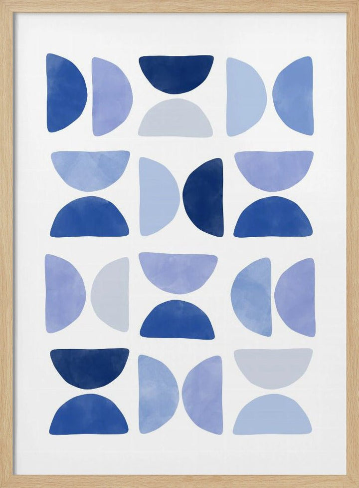 Blue Geometric Dance - Stretched Canvas, Poster or Fine Art Print - I Heart Wall Art - Poster Print, Canvas Print or Framed Art Print