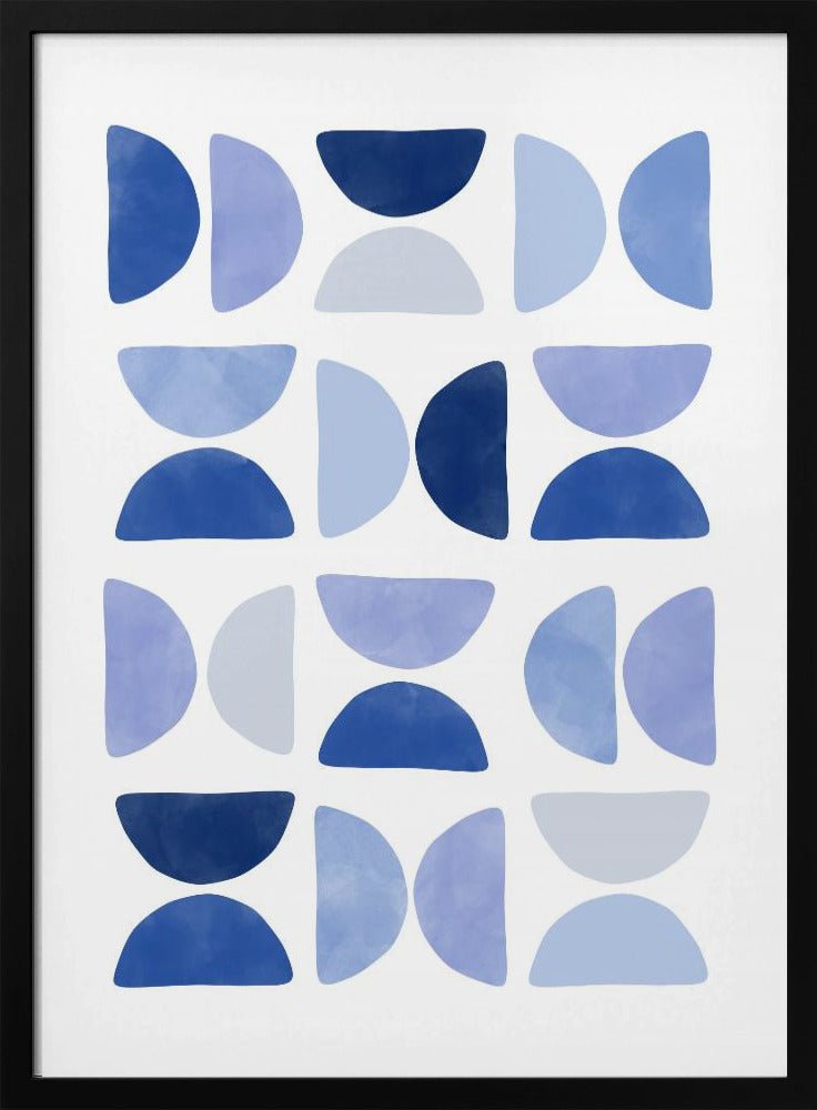 Blue Geometric Dance - Stretched Canvas, Poster or Fine Art Print - I Heart Wall Art - Poster Print, Canvas Print or Framed Art Print