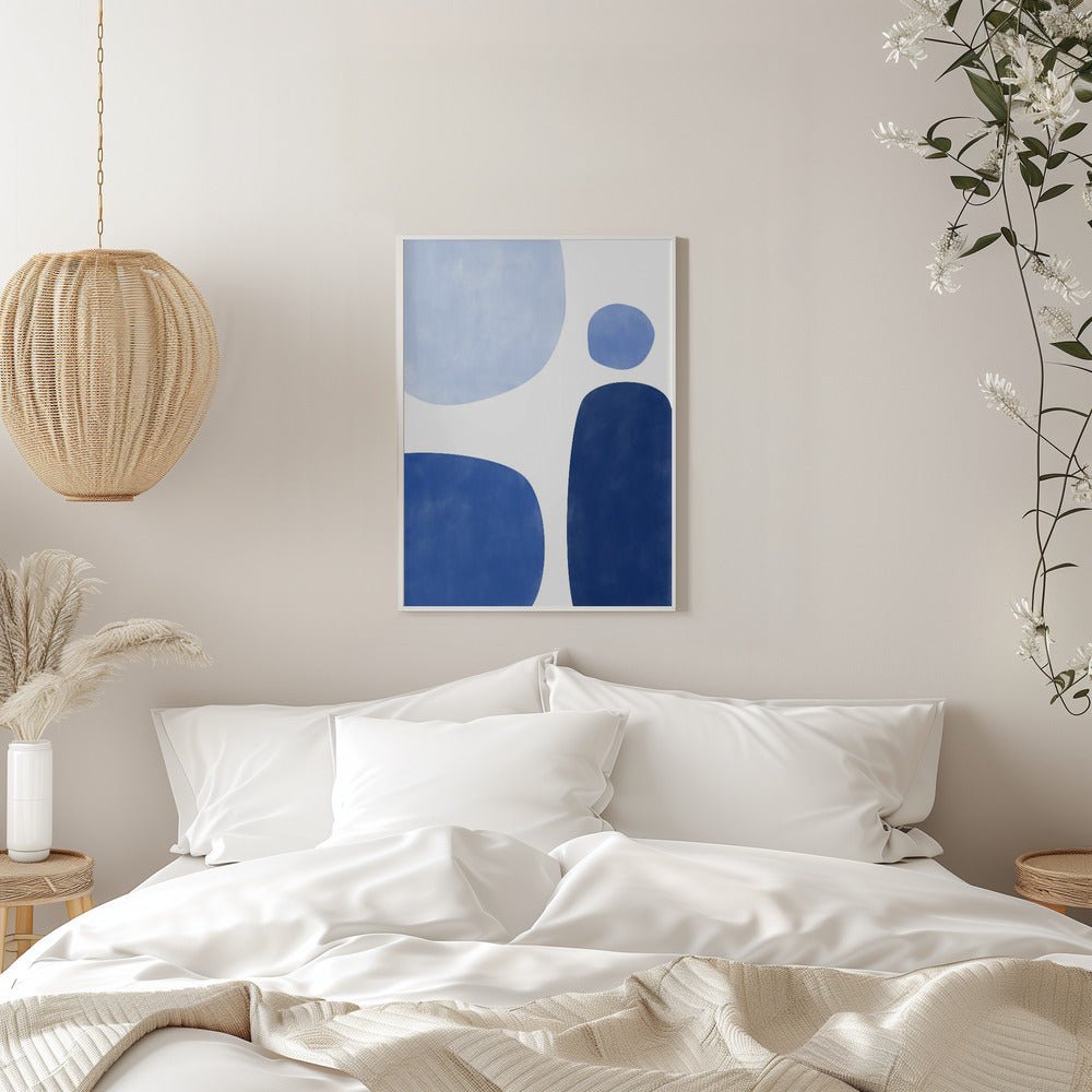 Blue Geometric Flow - Stretched Canvas, Poster or Fine Art Print - I Heart Wall Art - Poster Print, Canvas Print or Framed Art Print