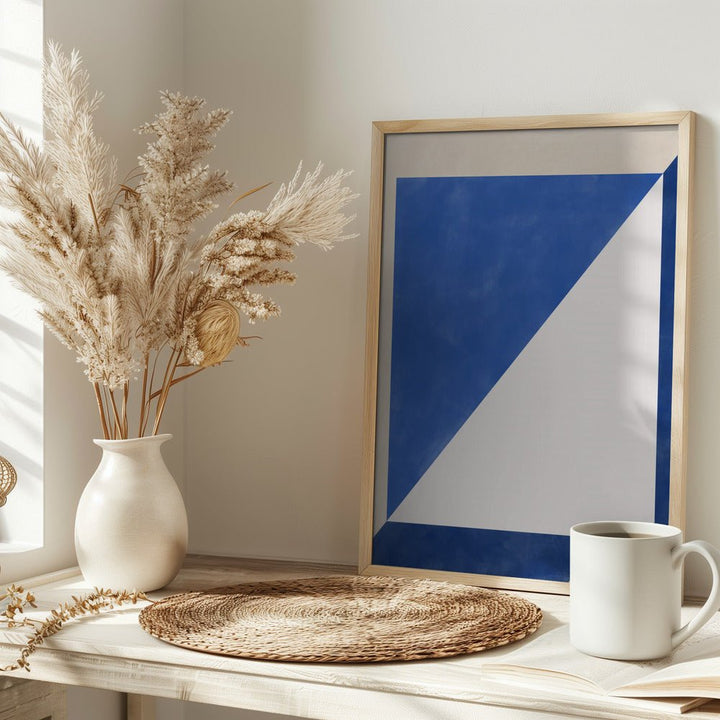 Blue Geometric Play - Stretched Canvas, Poster or Fine Art Print - I Heart Wall Art - Poster Print, Canvas Print or Framed Art Print