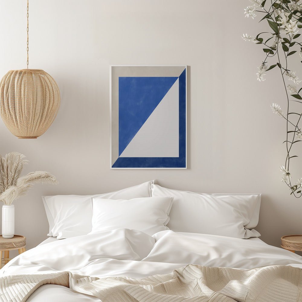 Blue Geometric Play - Stretched Canvas, Poster or Fine Art Print - I Heart Wall Art - Poster Print, Canvas Print or Framed Art Print