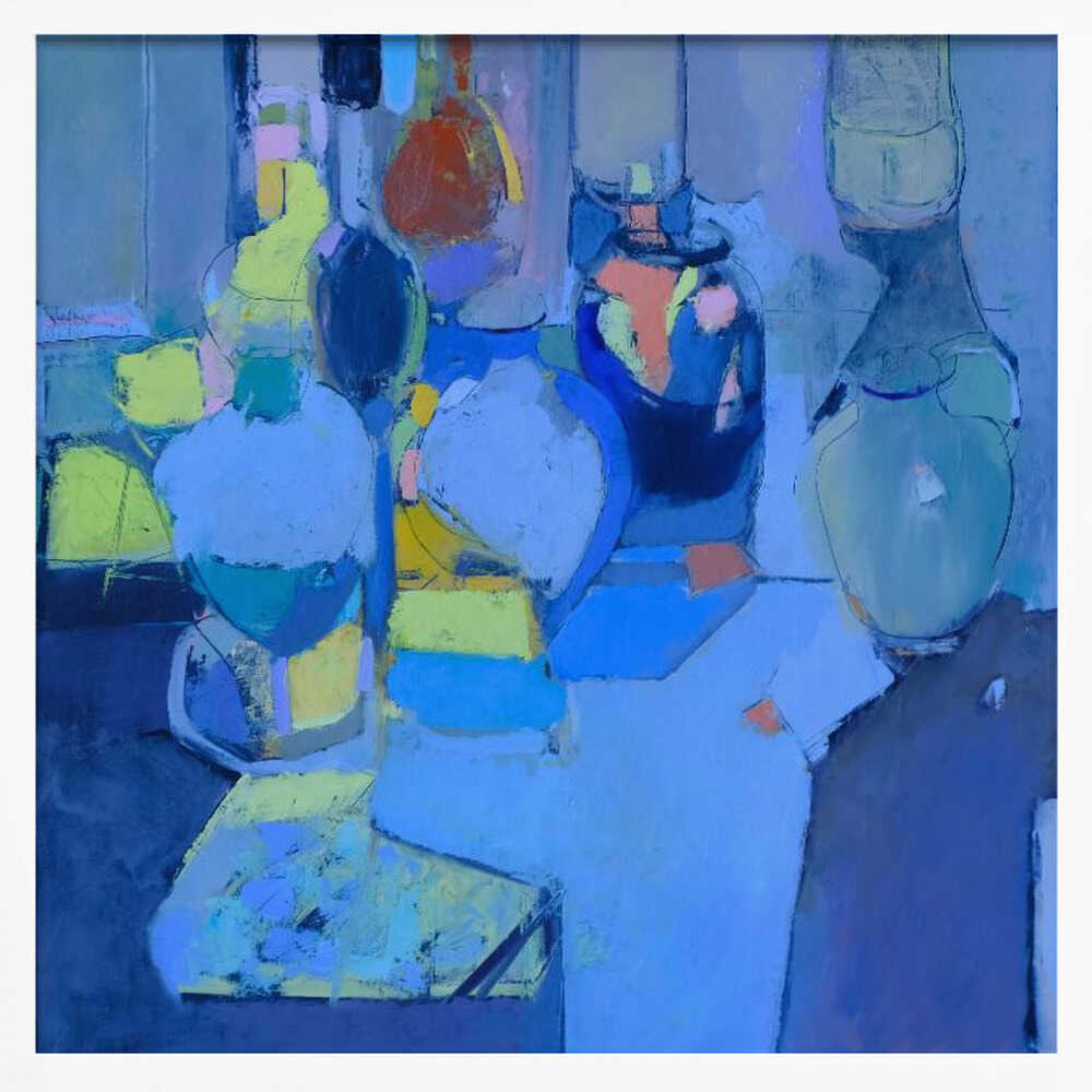 Blue Glass - Square Stretched Canvas, Poster or Fine Art Print - I Heart Wall Art - Poster Print, Canvas Print or Framed Art Print