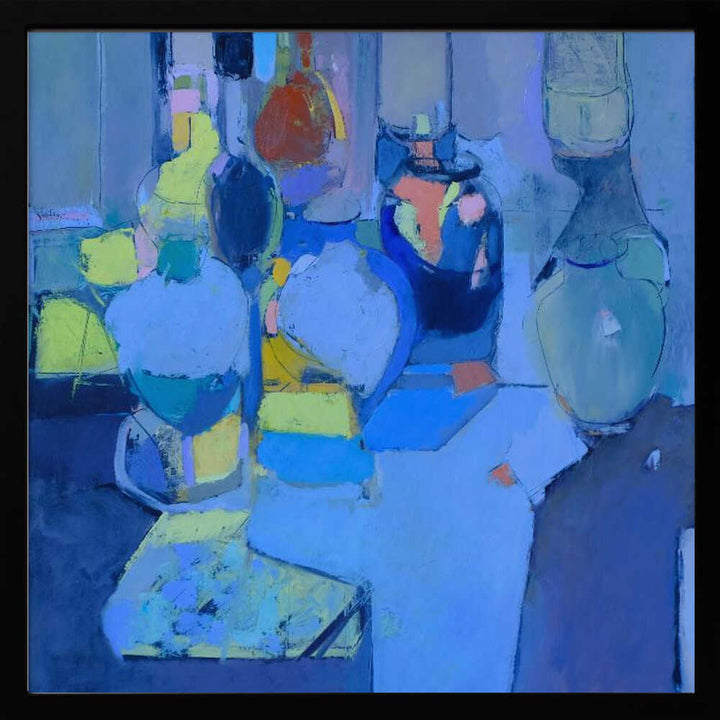 Blue Glass - Square Stretched Canvas, Poster or Fine Art Print - I Heart Wall Art - Poster Print, Canvas Print or Framed Art Print
