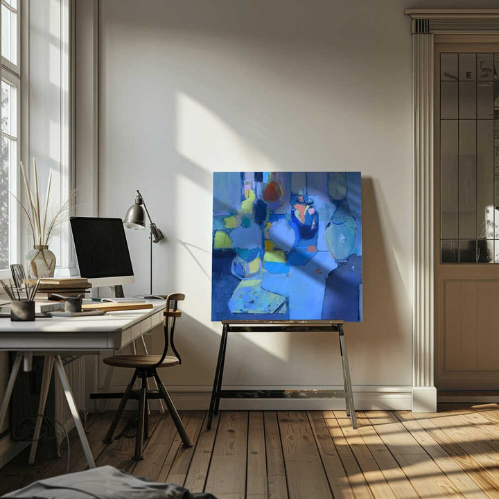 Blue Glass - Square Stretched Canvas, Poster or Fine Art Print - I Heart Wall Art - Poster Print, Canvas Print or Framed Art Print