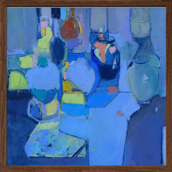 Blue Glass - Square Stretched Canvas, Poster or Fine Art Print - I Heart Wall Art - Poster Print, Canvas Print or Framed Art Print