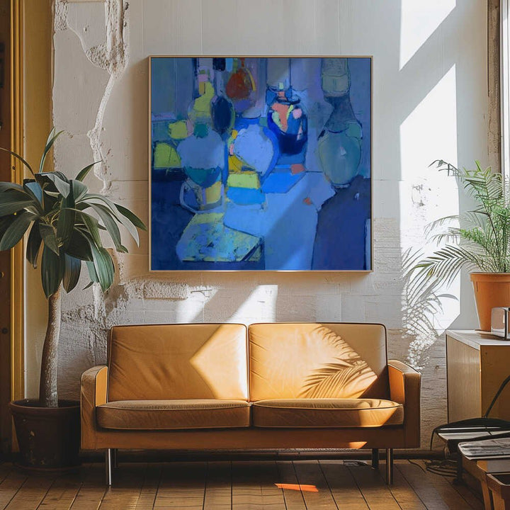 Blue Glass - Square Stretched Canvas, Poster or Fine Art Print - I Heart Wall Art - Poster Print, Canvas Print or Framed Art Print