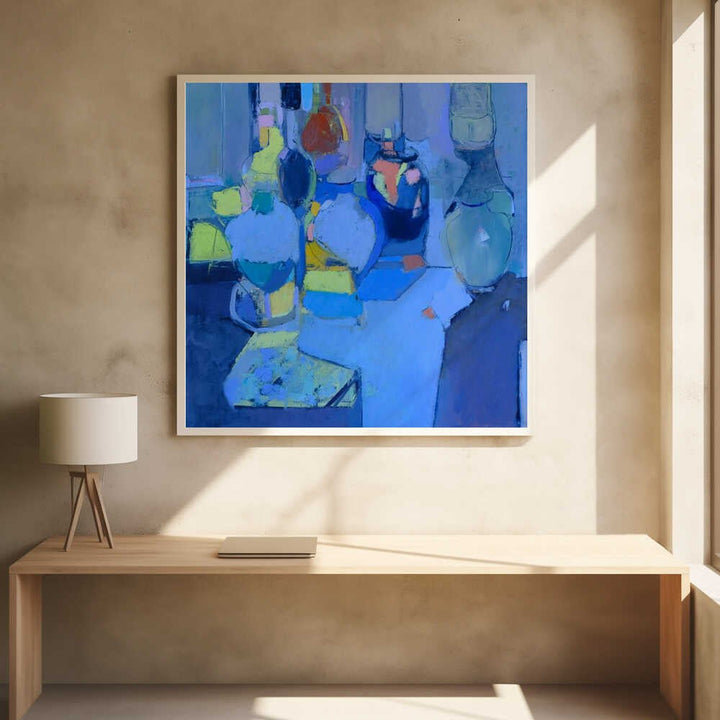 Blue Glass - Square Stretched Canvas, Poster or Fine Art Print - I Heart Wall Art - Poster Print, Canvas Print or Framed Art Print
