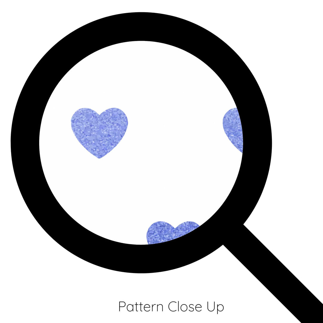 Blue Glitter-Look Loveheart Wallpaper - Quality Peel and Stick Adhesive