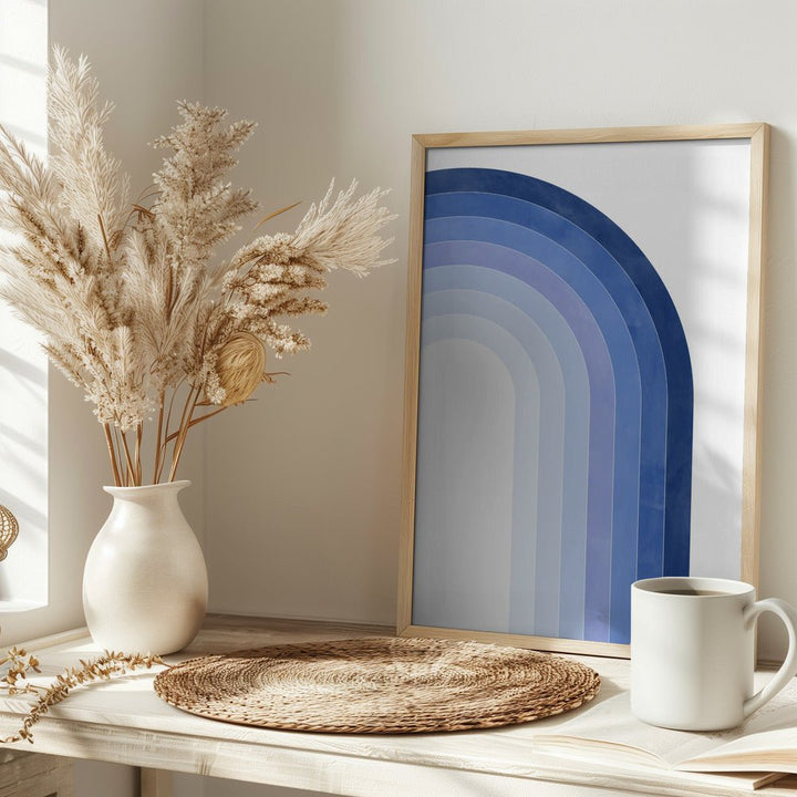 Blue Gradient Arch - Stretched Canvas, Poster or Fine Art Print - I Heart Wall Art - Poster Print, Canvas Print or Framed Art Print