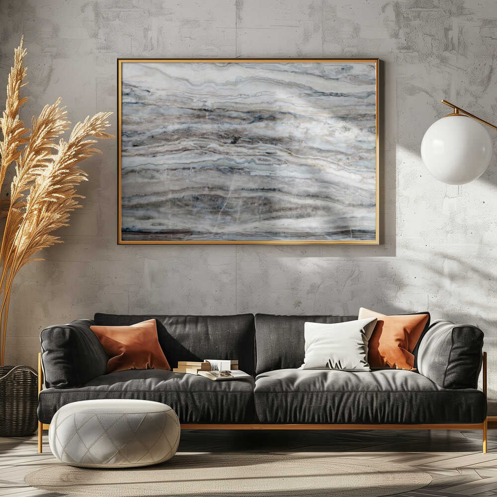 Blue Gray Onyx Layers - Stretched Canvas, Poster or Fine Art Print - I Heart Wall Art - Poster Print, Canvas Print or Framed Art Print