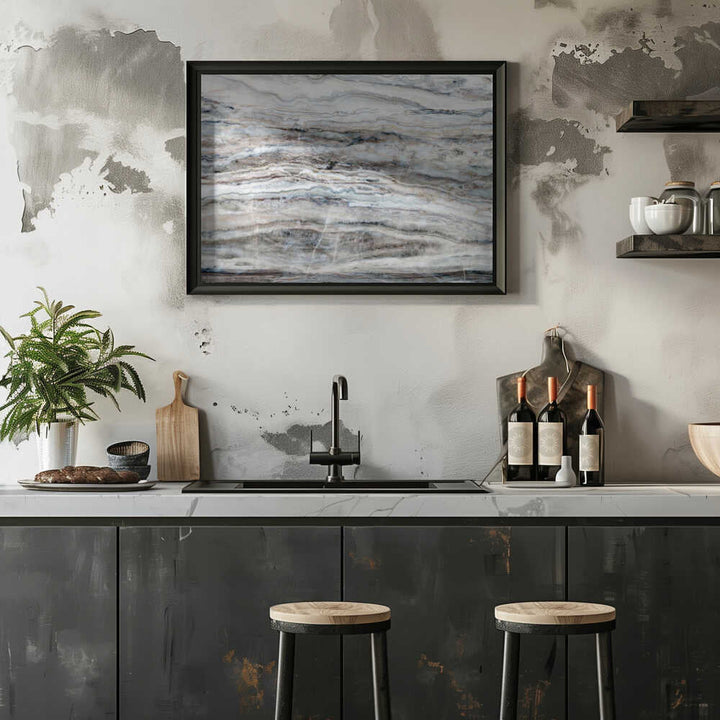 Blue Gray Onyx Layers - Stretched Canvas, Poster or Fine Art Print - I Heart Wall Art - Poster Print, Canvas Print or Framed Art Print