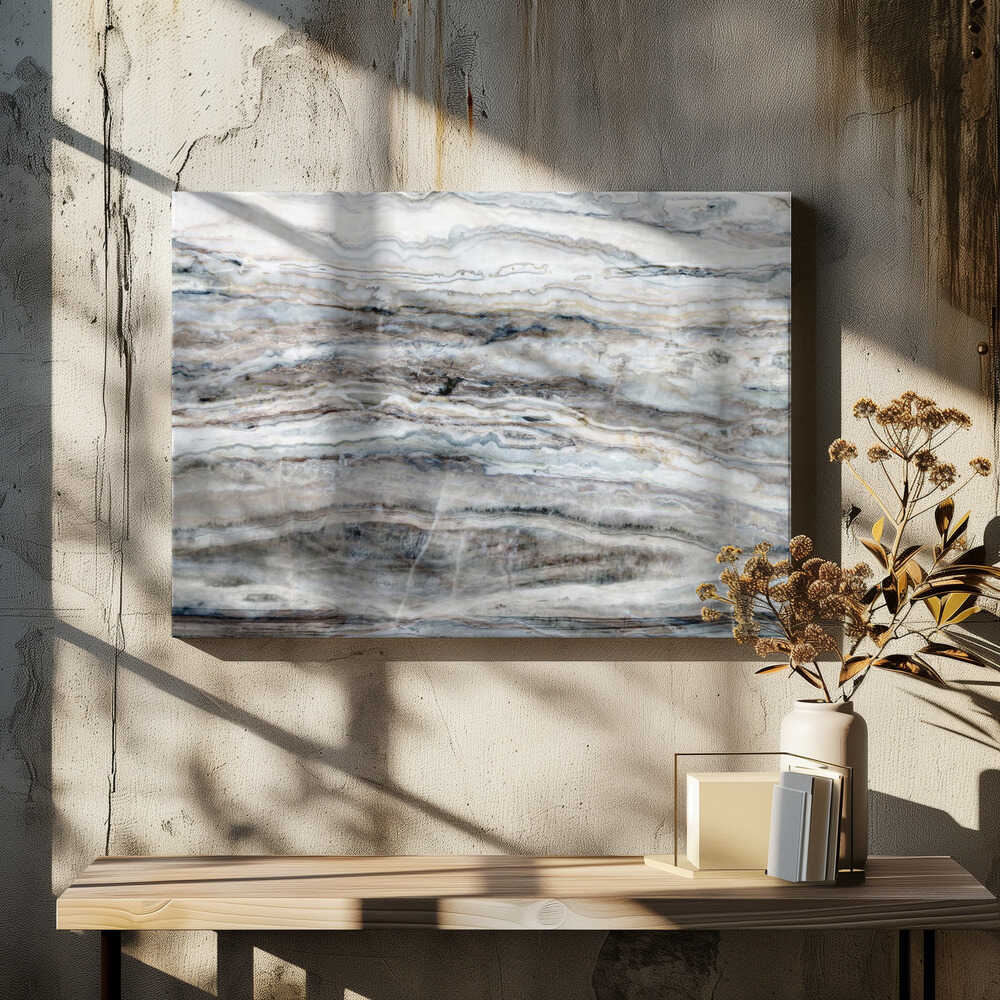 Blue Gray Onyx Layers - Stretched Canvas, Poster or Fine Art Print - I Heart Wall Art - Poster Print, Canvas Print or Framed Art Print