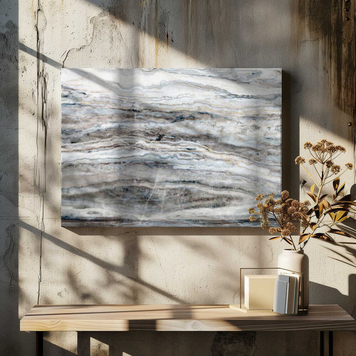 Blue Gray Onyx Layers - Stretched Canvas, Poster or Fine Art Print - I Heart Wall Art - Poster Print, Canvas Print or Framed Art Print