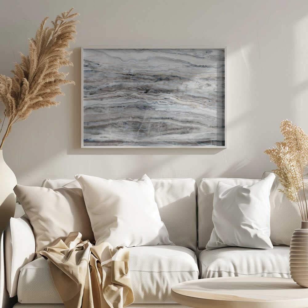 Blue Gray Onyx Layers - Stretched Canvas, Poster or Fine Art Print - I Heart Wall Art - Poster Print, Canvas Print or Framed Art Print