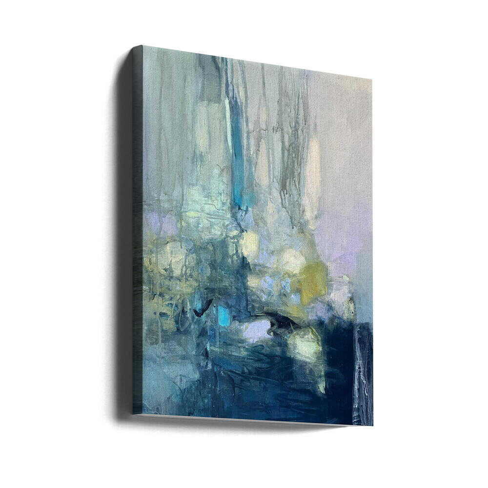 Blue Green Abstract Flow - Stretched Canvas Poster or Fine Art Print