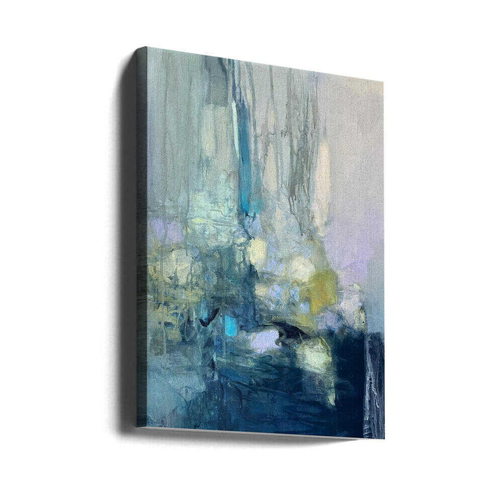 Blue Green Abstract Flow - Stretched Canvas Poster or Fine Art Print