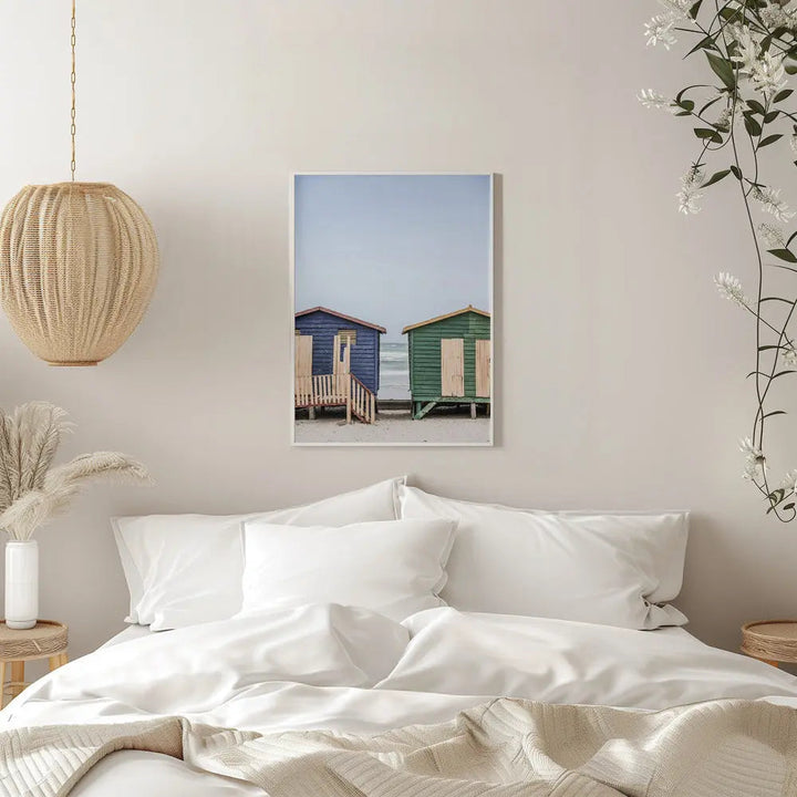 Blue &amp; Green Hut - Stretched Canvas, Poster or Fine Art Print I Heart Wall Art