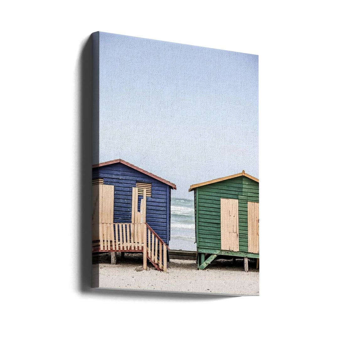 Blue &amp; Green Hut - Stretched Canvas, Poster or Fine Art Print I Heart Wall Art