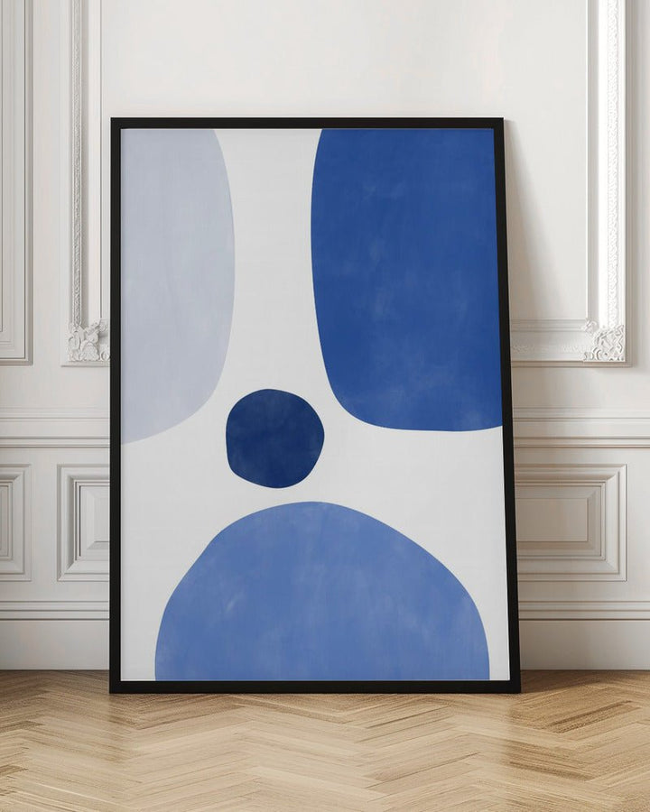 Blue Harmony Shapes - Stretched Canvas, Poster or Fine Art Print - I Heart Wall Art - Poster Print, Canvas Print or Framed Art Print