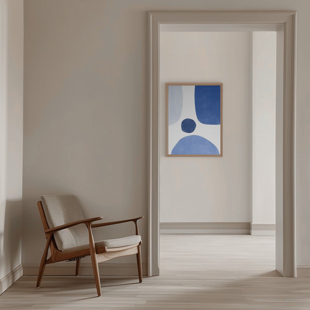 Blue Harmony Shapes - Stretched Canvas, Poster or Fine Art Print - I Heart Wall Art - Poster Print, Canvas Print or Framed Art Print