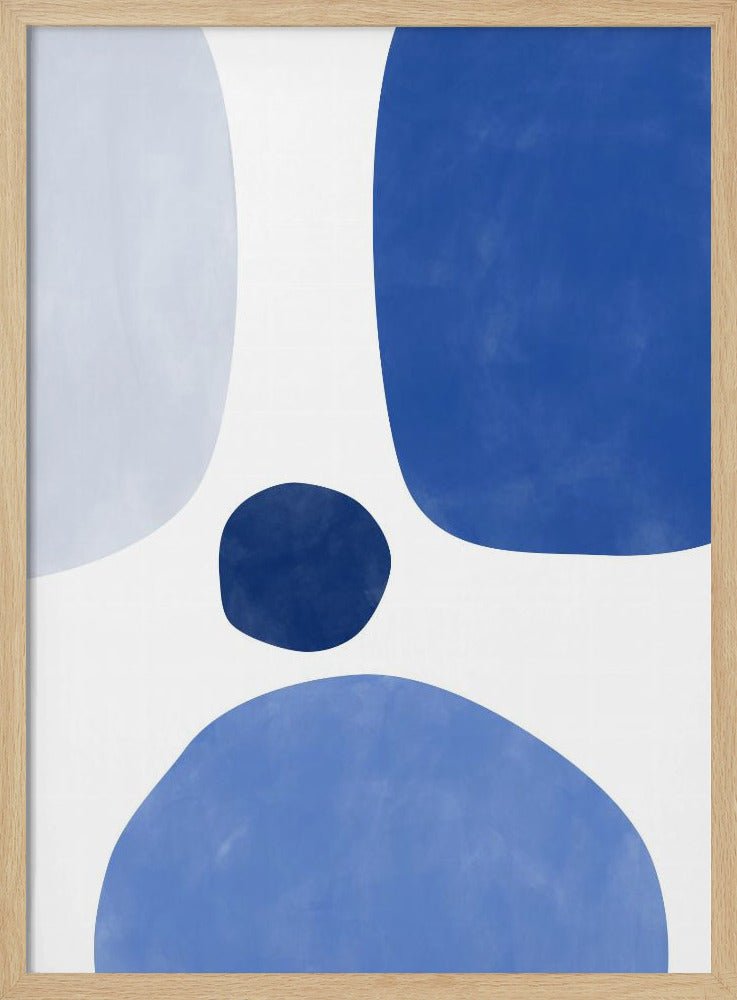 Blue Harmony Shapes - Stretched Canvas, Poster or Fine Art Print - I Heart Wall Art - Poster Print, Canvas Print or Framed Art Print