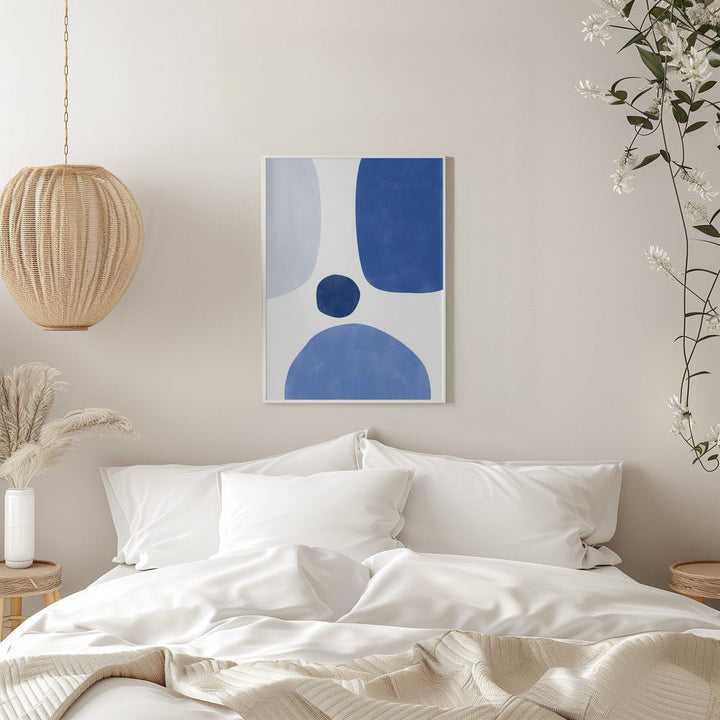 Blue Harmony Shapes - Stretched Canvas, Poster or Fine Art Print - I Heart Wall Art - Poster Print, Canvas Print or Framed Art Print