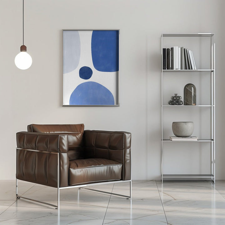 Blue Harmony Shapes - Stretched Canvas, Poster or Fine Art Print - I Heart Wall Art - Poster Print, Canvas Print or Framed Art Print