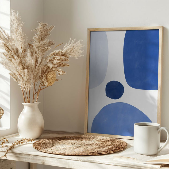 Blue Harmony Shapes - Stretched Canvas, Poster or Fine Art Print - I Heart Wall Art - Poster Print, Canvas Print or Framed Art Print