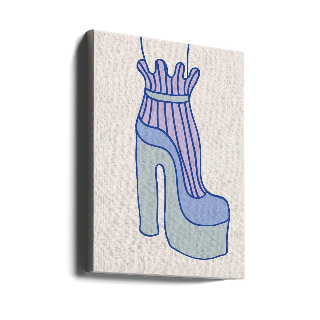 Blue Heel - Stretched Canvas, Poster or Fine Art Print I Heart Wall Art