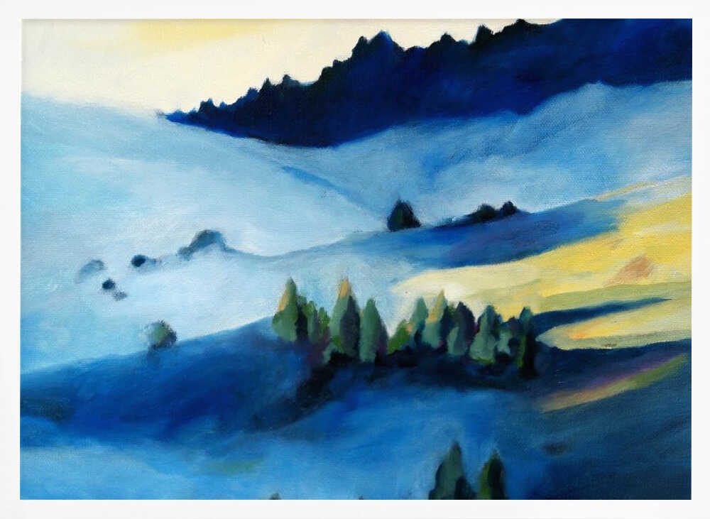Blue Hillside - Stretched Canvas, Poster or Fine Art Print - I Heart Wall Art - Poster Print, Canvas Print or Framed Art Print