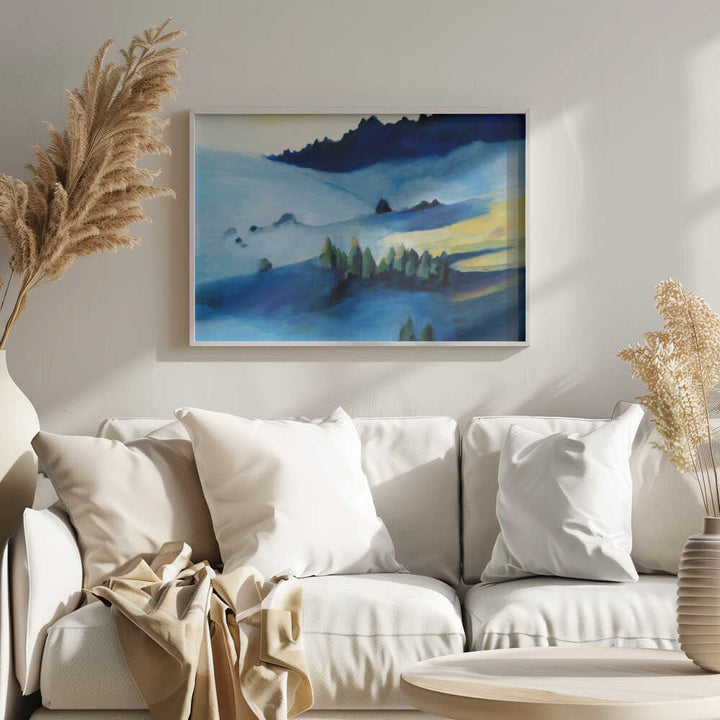 Blue Hillside - Stretched Canvas, Poster or Fine Art Print - I Heart Wall Art - Poster Print, Canvas Print or Framed Art Print