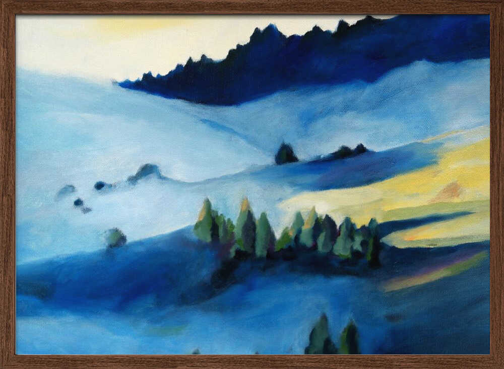 Blue Hillside - Stretched Canvas, Poster or Fine Art Print - I Heart Wall Art - Poster Print, Canvas Print or Framed Art Print