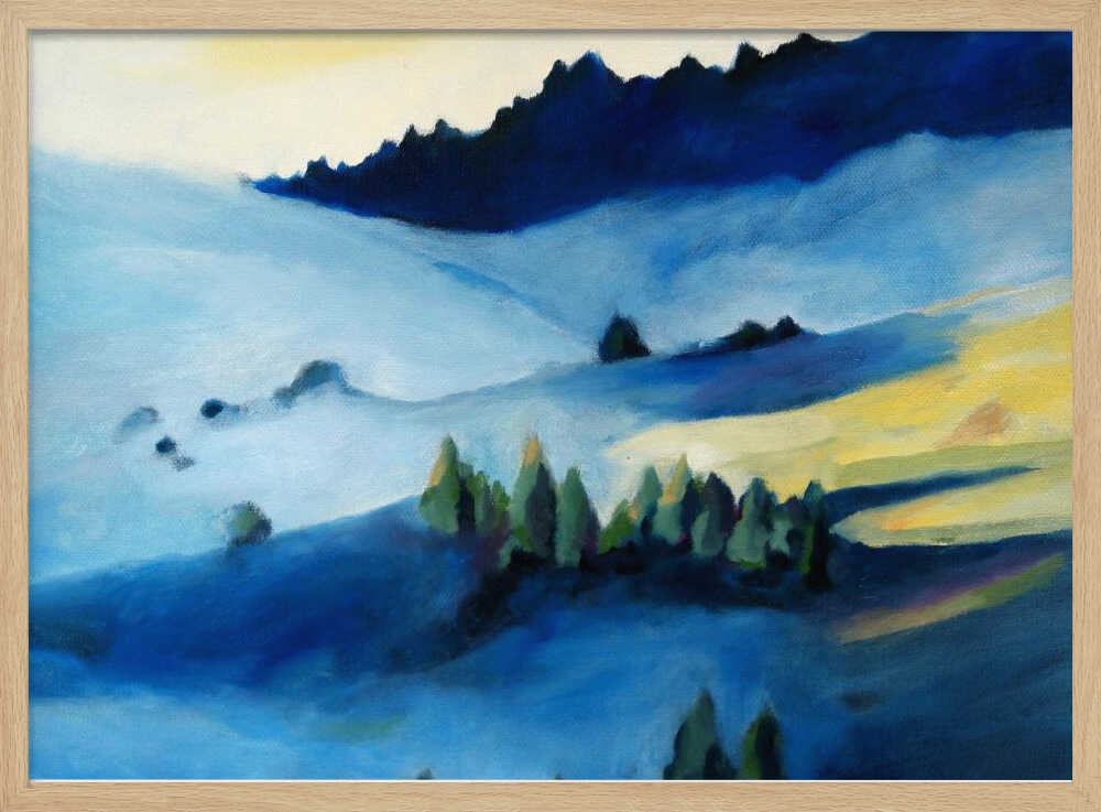 Blue Hillside - Stretched Canvas, Poster or Fine Art Print - I Heart Wall Art - Poster Print, Canvas Print or Framed Art Print