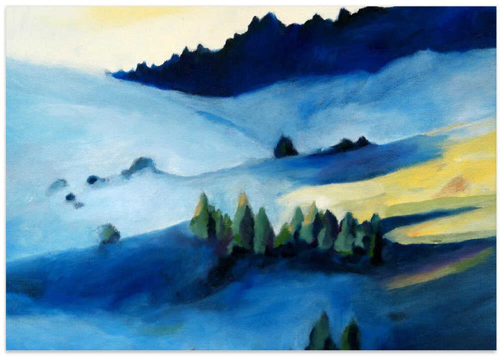 Blue Hillside - Stretched Canvas, Poster or Fine Art Print - I Heart Wall Art - Poster Print, Canvas Print or Framed Art Print