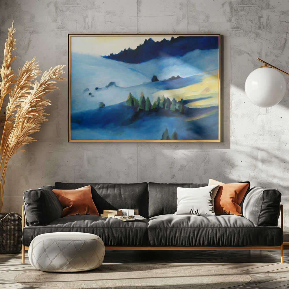 Blue Hillside - Stretched Canvas, Poster or Fine Art Print - I Heart Wall Art - Poster Print, Canvas Print or Framed Art Print