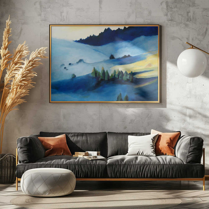 Blue Hillside - Stretched Canvas, Poster or Fine Art Print - I Heart Wall Art - Poster Print, Canvas Print or Framed Art Print