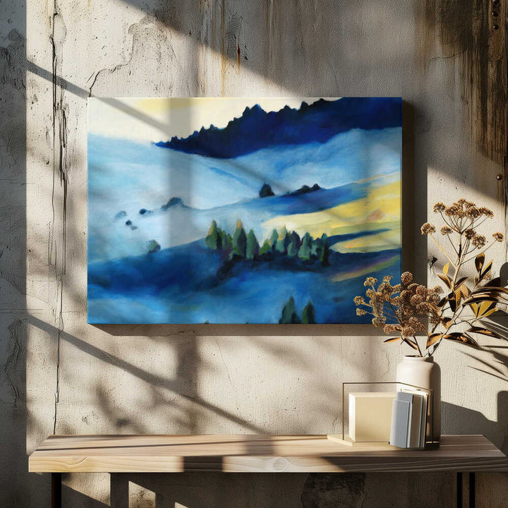 Blue Hillside - Stretched Canvas, Poster or Fine Art Print - I Heart Wall Art - Poster Print, Canvas Print or Framed Art Print