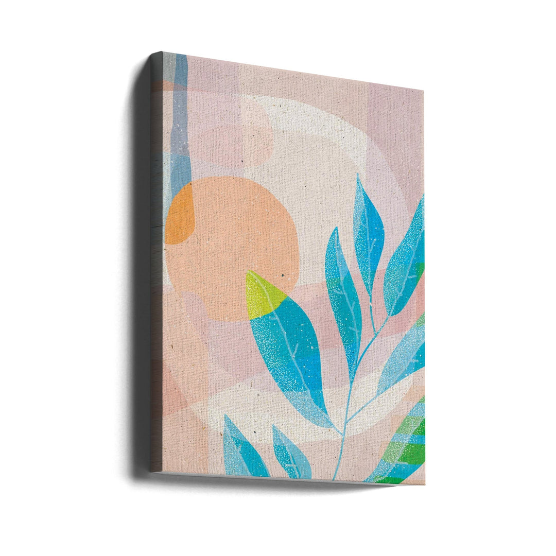 Blue Leaves - Stretched Canvas, Poster or Fine Art Print I Heart Wall Art