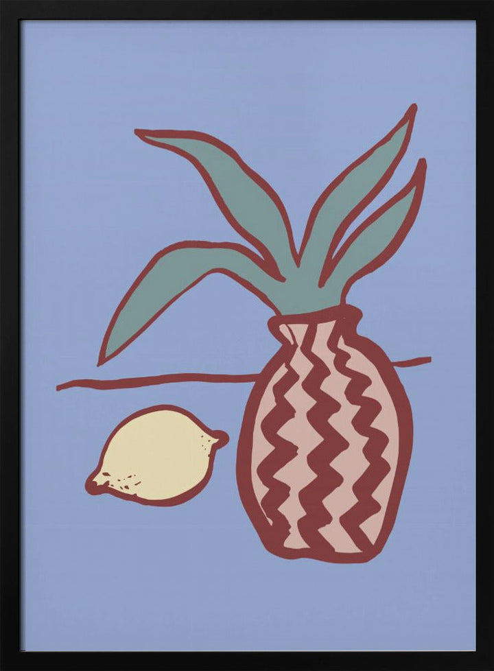 Blue Lemon - Stretched Canvas, Poster or Fine Art Print I Heart Wall Art