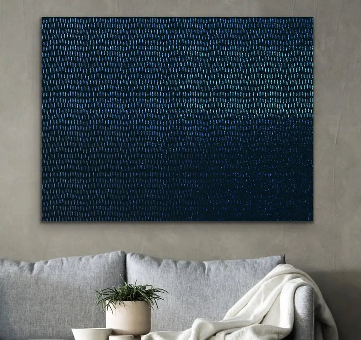 Blue Lines - Dark Blue Abstract Artwork Print - I Heart Wall Art - Poster Print, Canvas Print or Framed Art Print