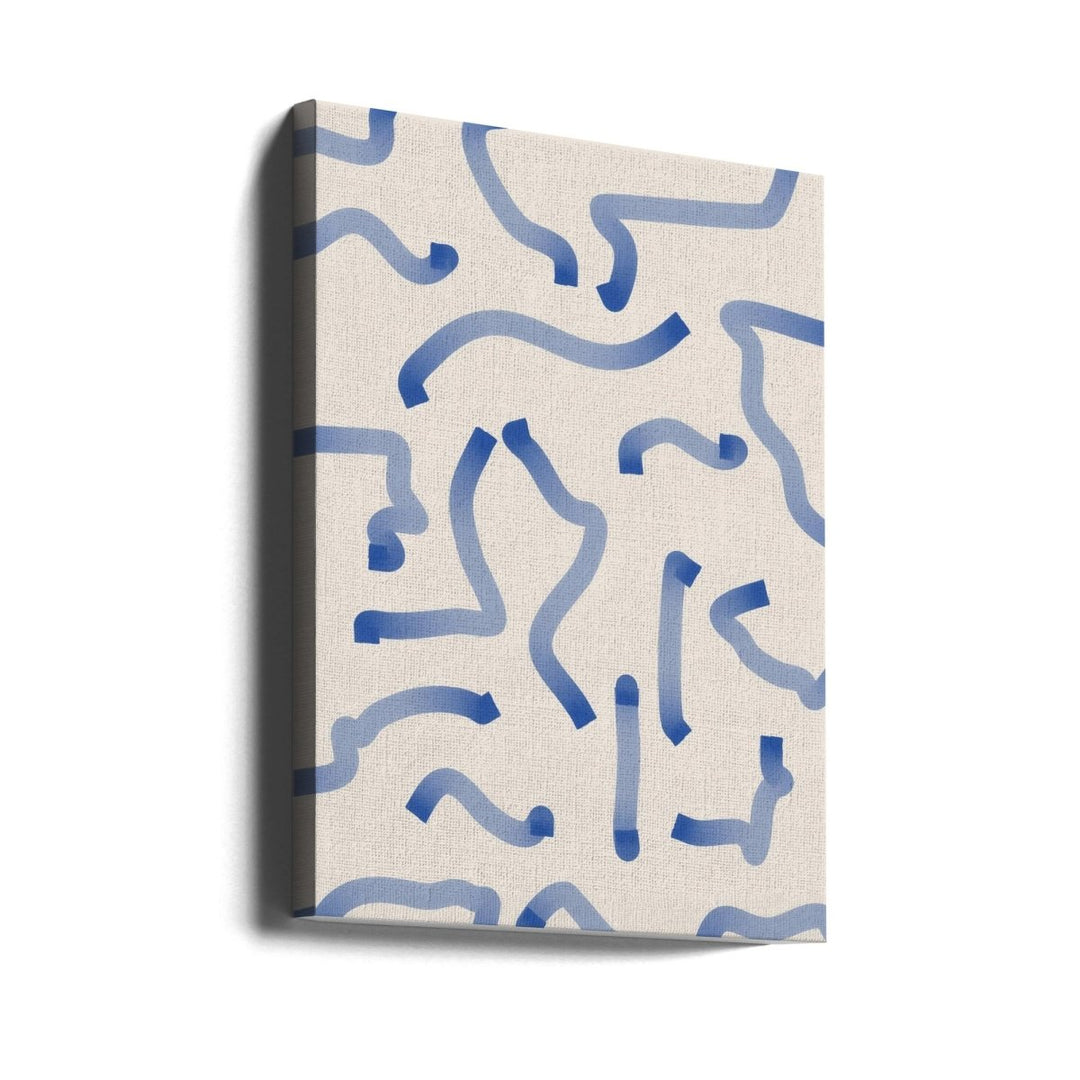 Blue Meandering Paths - Stretched Canvas, Poster or Fine Art Print - I Heart Wall Art - Poster Print, Canvas Print or Framed Art Print