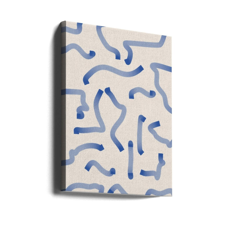 Blue Meandering Paths - Stretched Canvas, Poster or Fine Art Print - I Heart Wall Art - Poster Print, Canvas Print or Framed Art Print