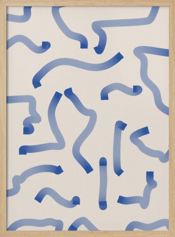 Blue Meandering Paths - Stretched Canvas, Poster or Fine Art Print - I Heart Wall Art - Poster Print, Canvas Print or Framed Art Print